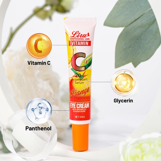 Ingredients of liru Vitamin C Eye Cream with Vitamin C for bulk skincare orders