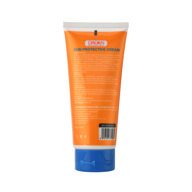 Daqan SPF80 Sunscreen fomula for sun protection and skin brightening