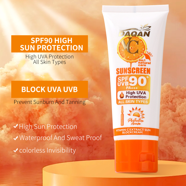 Applying Daqan SPF90 Face Sunscreen for daily UV protection and skin brightening