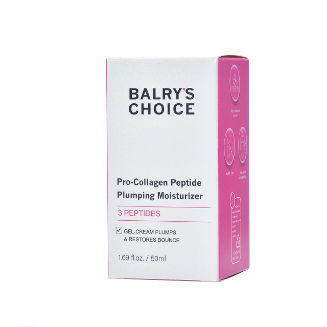 The sustainable, FSC-certified packaging for BALRY's Pro-Collagen Cream, made with 50% post-consumer recycled materials.