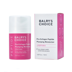 Front view of BALRY's Pro-Collagen Peptide Plumping Moisturizer, an anti-aging face cream with hyaluronic acid designed to reduce wrinkles and improve elasticity.
