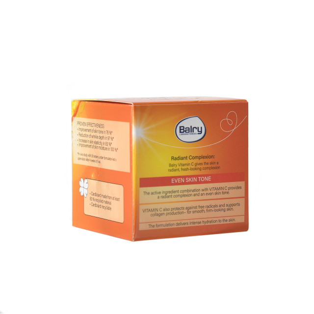 The back label of our wholesale Vitamin C cream, showing the full INCI list and product specifications for B2B partners considering OEM/ODM customization.