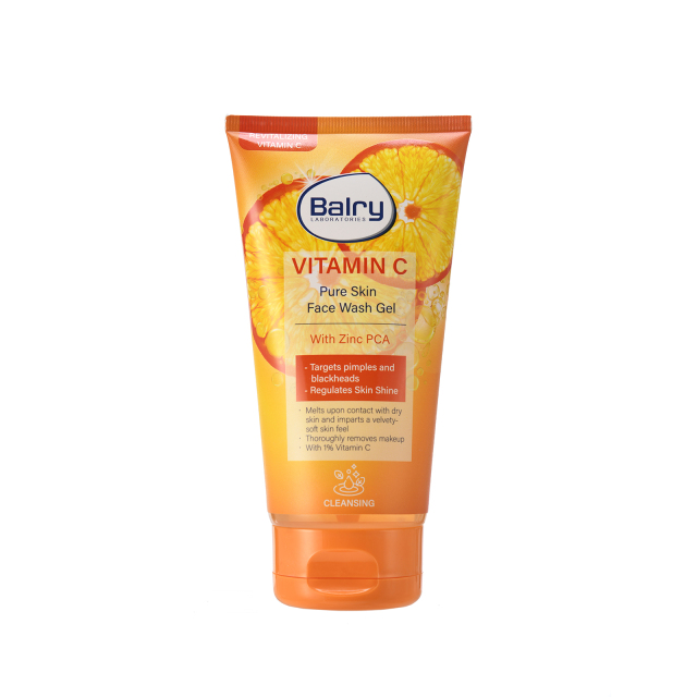 Front view of Balry's affordable Vitamin C Face Wash, a market-ready formula for deep cleansing, pimples, and blackheads, available for private label and wholesale.