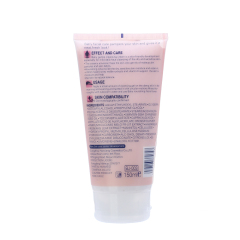 The back label of our wholesale face wash, highlighting natural extracts like Witch Hazel and Bamboo, ideal for B2B partners seeking effective OEM formulations.