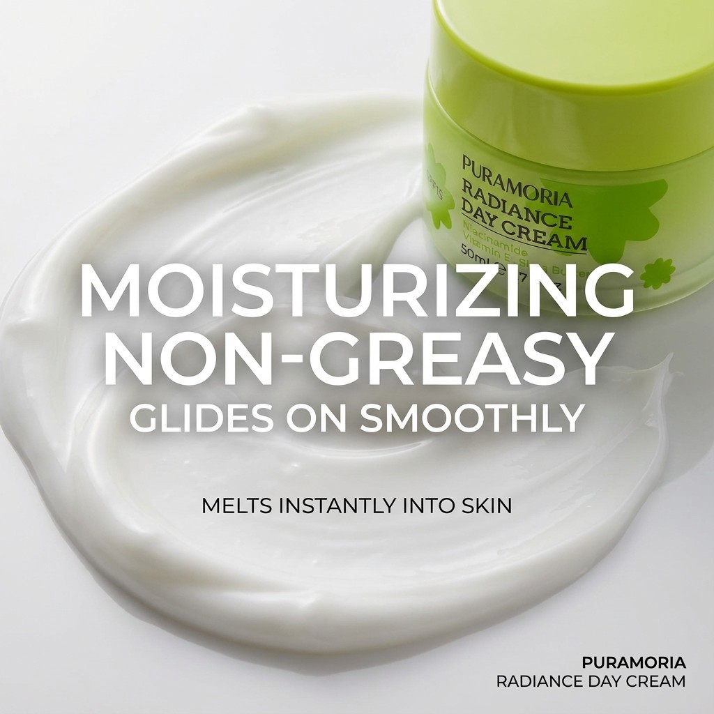 Graphic representing the high-quality manufacturing standards and stability of the PURAMORIA skincare formula.