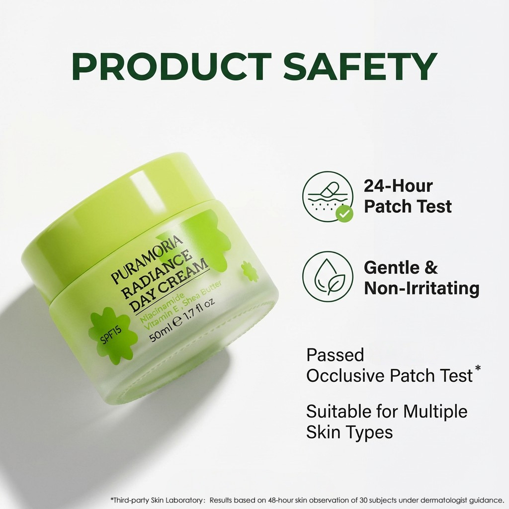 Schematic diagram illustrating how the formula strengthens the skin barrier and offers gentle protection for sensitive skin against environmental stressors.