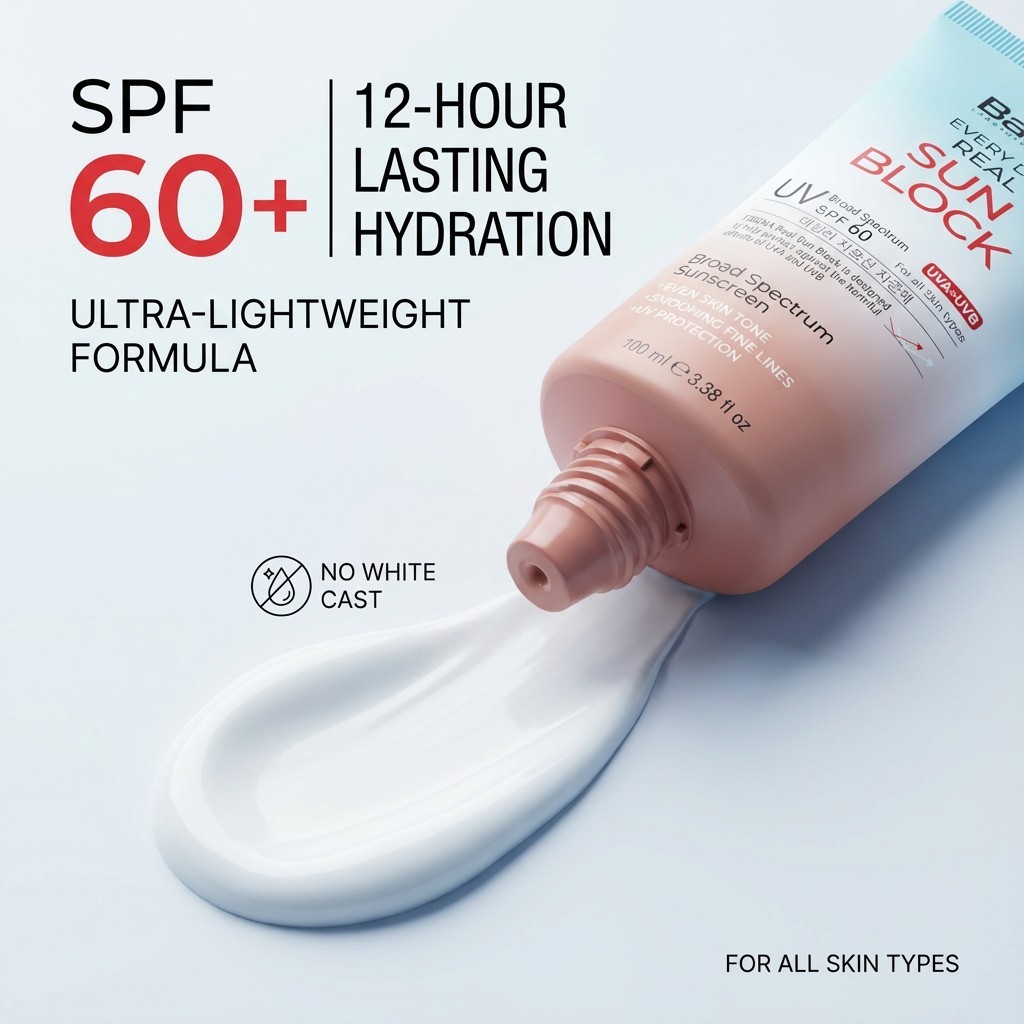 Close-up of the lightweight, matte-finish texture of Balry's mineral sunscreen, demonstrating non-greasy application for oily skin.