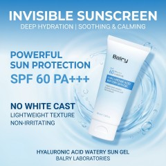 Demonstration of the invisible, clear finish of Balry's chemical sunscreen formula, leaving no white cast on any skin tone.