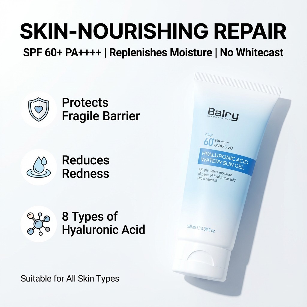 Icons representing SPF 60+, PA++++ high protection, and anti-aging benefits fueled by Astaxanthin and Tinosorb filters.