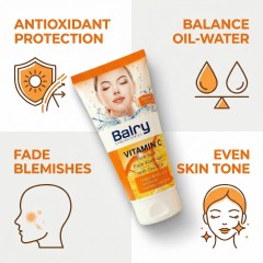 Diagram detailing the 4-in-1 benefits: Deep Cleansing, Shine Control, Antibacterial Action, and Brightening.
