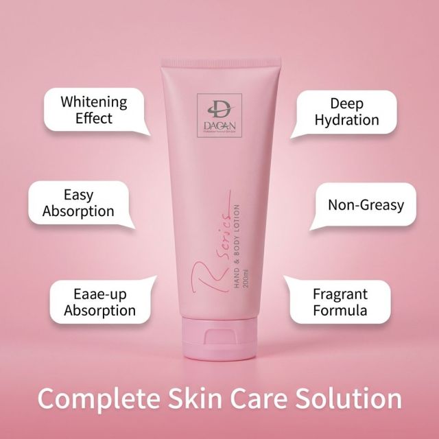 DAQAN complete skin care solution: deep hydration, easy absorption, and fragrant whitening effect.