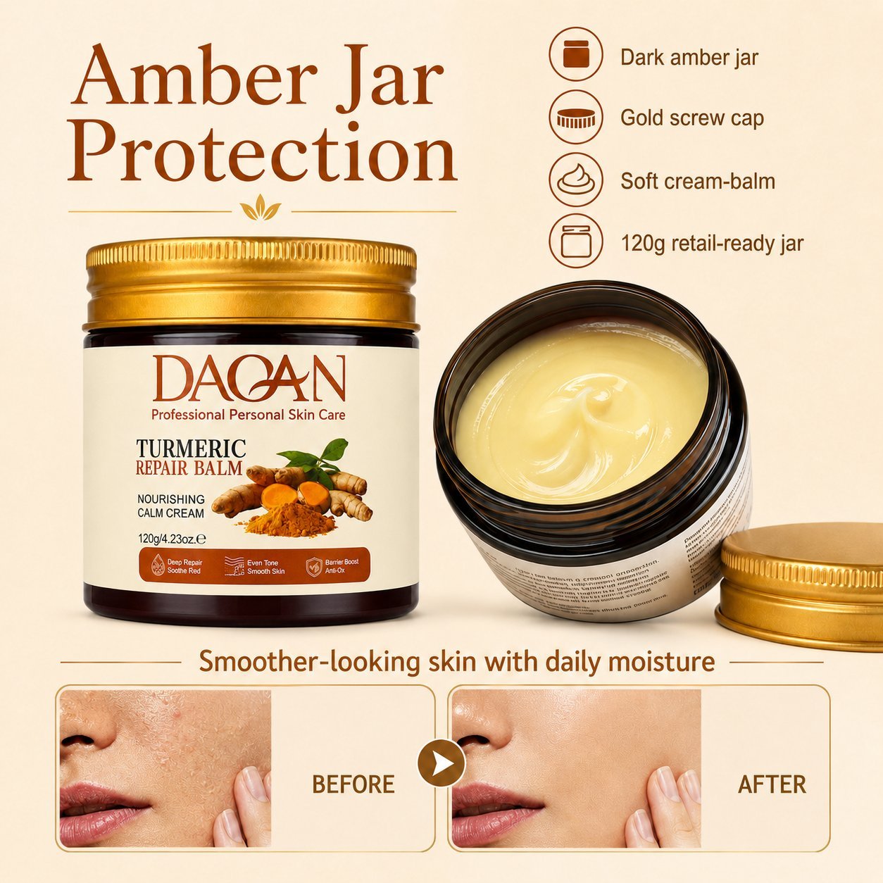 DAQAN Turmeric Repair Cream with Jojoba Oil 120g