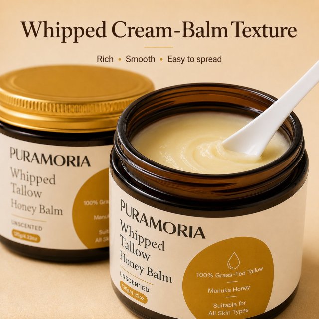 Wholesale Unscented Whipped Beef Tallow & Honey Balm – 120g
