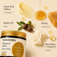 Wholesale Unscented Whipped Beef Tallow & Honey Balm – 120g