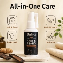 Wholesale 2-in-1 Hair & Beard Blackening Spray with He Shou Wu & Ginger – 60ml