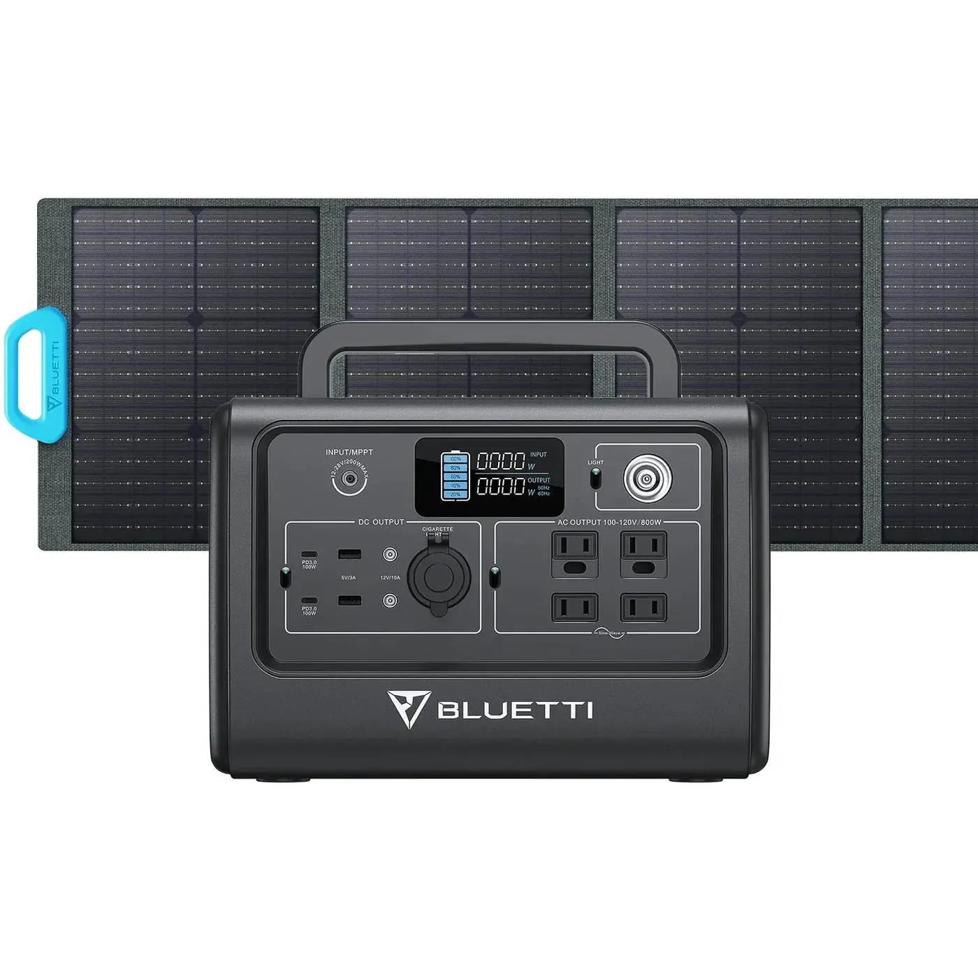 Bluetti EB70+PV120 Solar Panels UPS Portable AC Charging Power Station 1000 Watt Solar Generator
