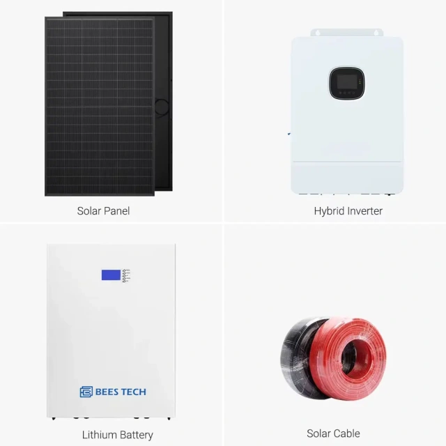 Hybrid Solar Energy System 5-15kW Lithium Batteries (EU Warehouse) BEES TECH