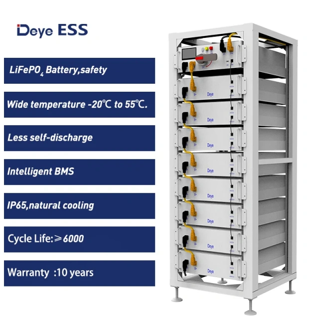 Deye ESS BOS-G: 51.2V 100Ah LiFePO4 Lithium Ion Battery Pack for Solar Systems in US & EU