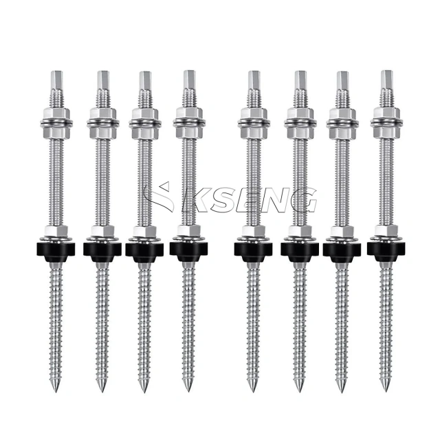 Solar Related Products High Strength Solar Hanger Bolt Solar  Stainless Steel Hanger Bolt Roof Mounting System