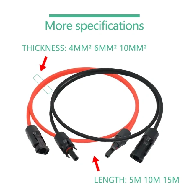Waterproof PV Solar Extension Cable | 5-Pin Male/Female Connectors | For Solar Systems ZM