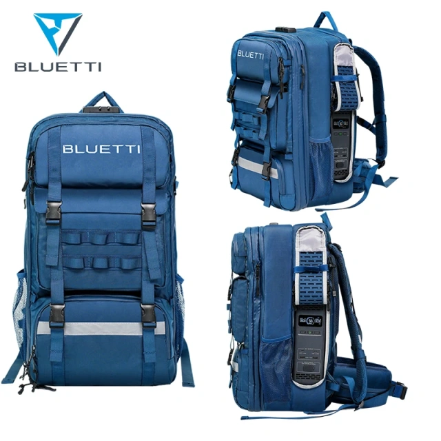 Mountaineer Multifunction USB Port Removable Solar Power Supply Bank Travel Smart Solar Backpack 42L 60L Hiking Back Pack