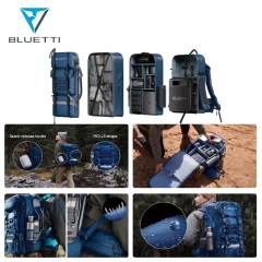 Mountaineer Multifunction USB Port Removable Solar Power Supply Bank Travel Smart Solar Backpack 42L 60L Hiking Back Pack
