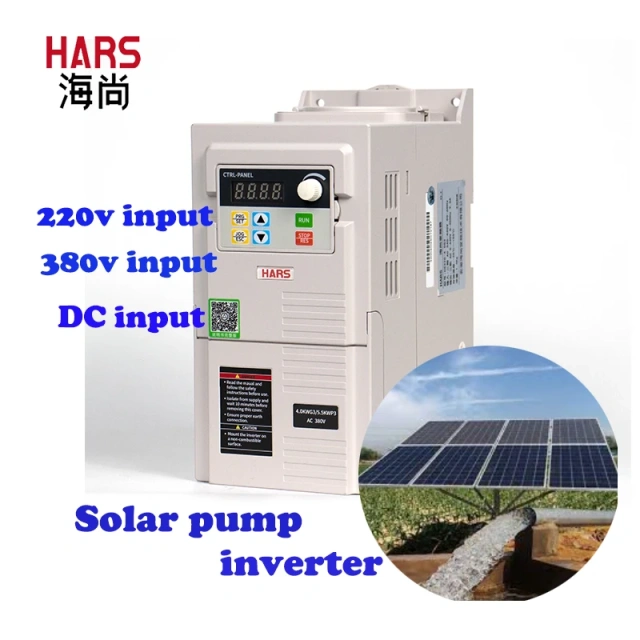 HARS Smart 1.5kw  5.5KW VFD Inverter for Submersible Water Pump Inverter Solar Pump Inverter