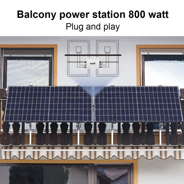 800W-2000W Solar Storage System Microinverter PM Series + HPC Series for Diverse Balcony Living Spaces Single Phase Output