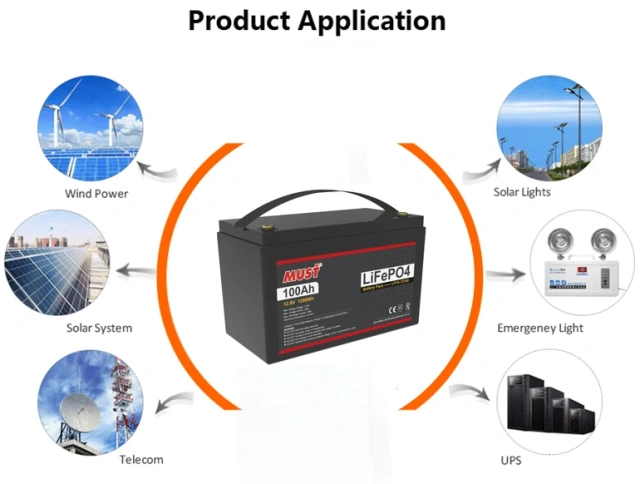 MUST High 4000 Cycles  Life LP15-24100 Lifepo4 24v 100ah Lithium Ion Battery