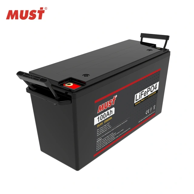 MUST High 4000 Cycles  Life LP15-24100 Lifepo4 24v 100ah Lithium Ion Battery