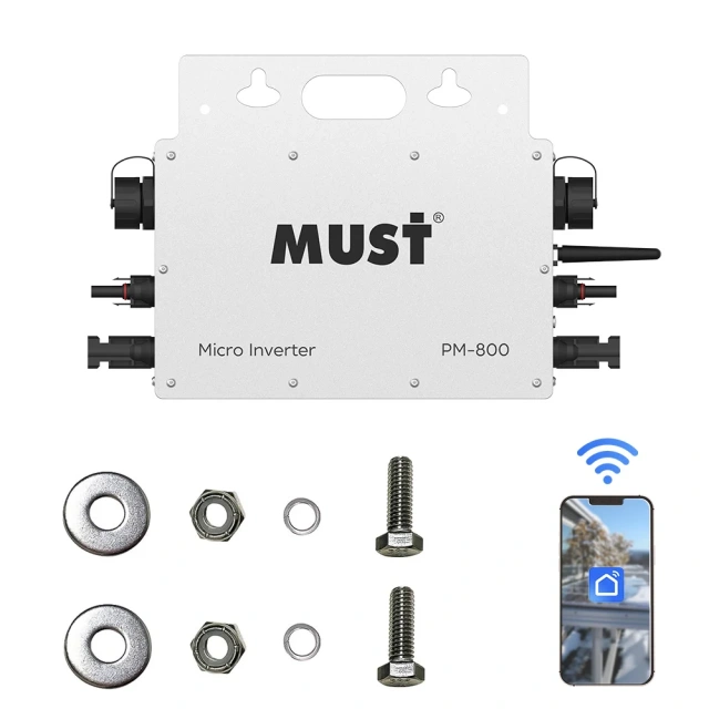 800W-2000W Solar Storage System Microinverter PM Series + HPC Series for Diverse Balcony Living Spaces Single Phase Output