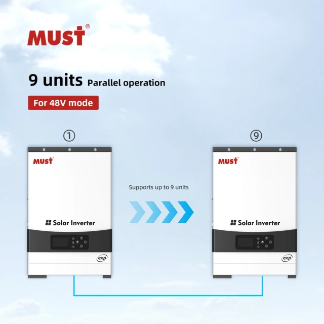 Must PV19 EXP 4KW 6KW  Hybrid Solar Inverter MPPT120A 2 Smart Loads Output Include WIFI+parallel+BMS Board 450VDC