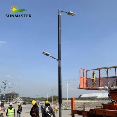 Vertical Solar Street Light With Flexible Solar Panel on Pole Cylindrical Solar