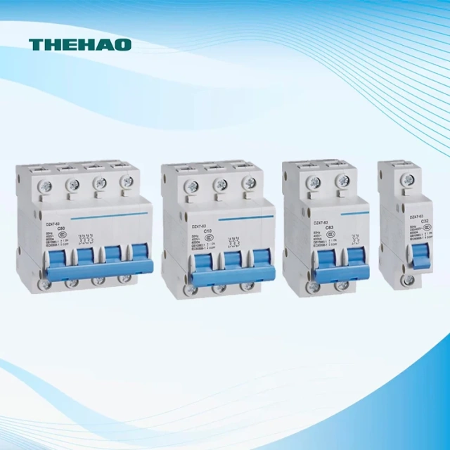 DIN Rail MCB DC 63A 2P Miniature Circuit Breaker – 20A, 230/400V Solar PV Protection THEHAO