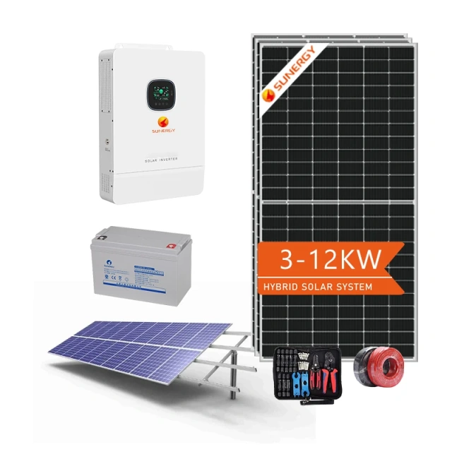 Sunergy Factory 10KW 5KW Hybrid PV Solar System Complete Kit Home System Kit Solar Power Storage System