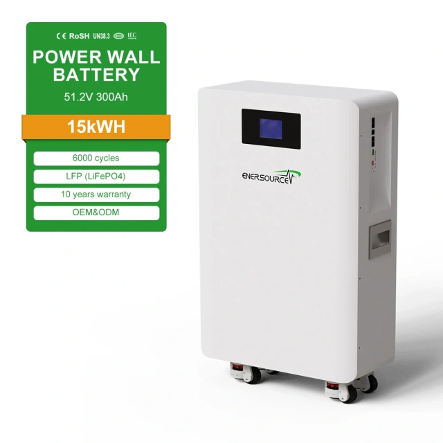 Enersource 15kWh 48V 300Ah LiFePO4 Solar Battery System with MPPT Controller for Home Use