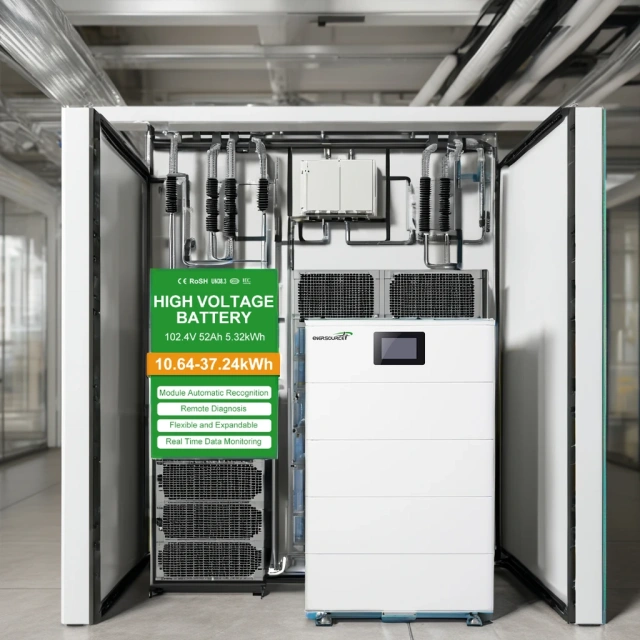 Enersource Scalable 102.4V-307V LiFePO4 Battery System 5.32kWh-15.4kWh with MPPT for Homes