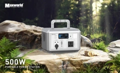 High-Capacity 500W Solar Outdoor Power Station Lifepo4 Portable UPS 220V AC Output Lithium Battery Charger USA UK Italy Sockets