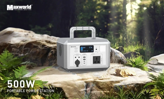 High-Capacity 500W Solar Outdoor Power Station Lifepo4 Portable UPS 220V AC Output Lithium Battery Charger USA UK Italy Sockets