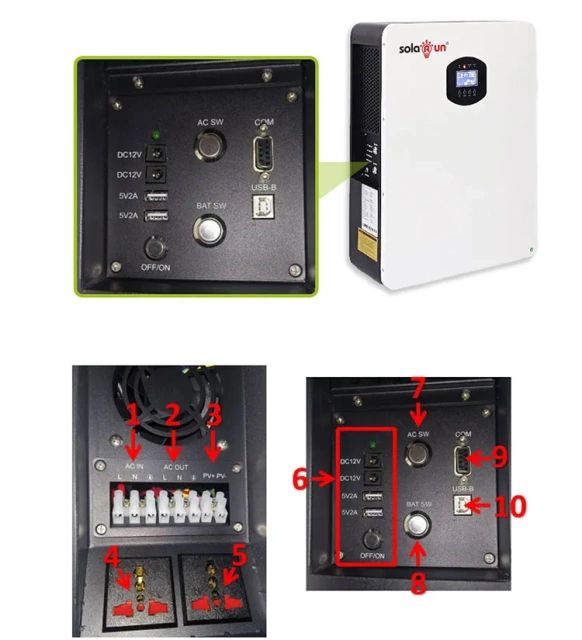 2.56Kwh 5Kwh 10Kwh With MPPT Inverter Lifepo4 Li-ion Batterie Home Solar Residential Energy Storage System Business Usage