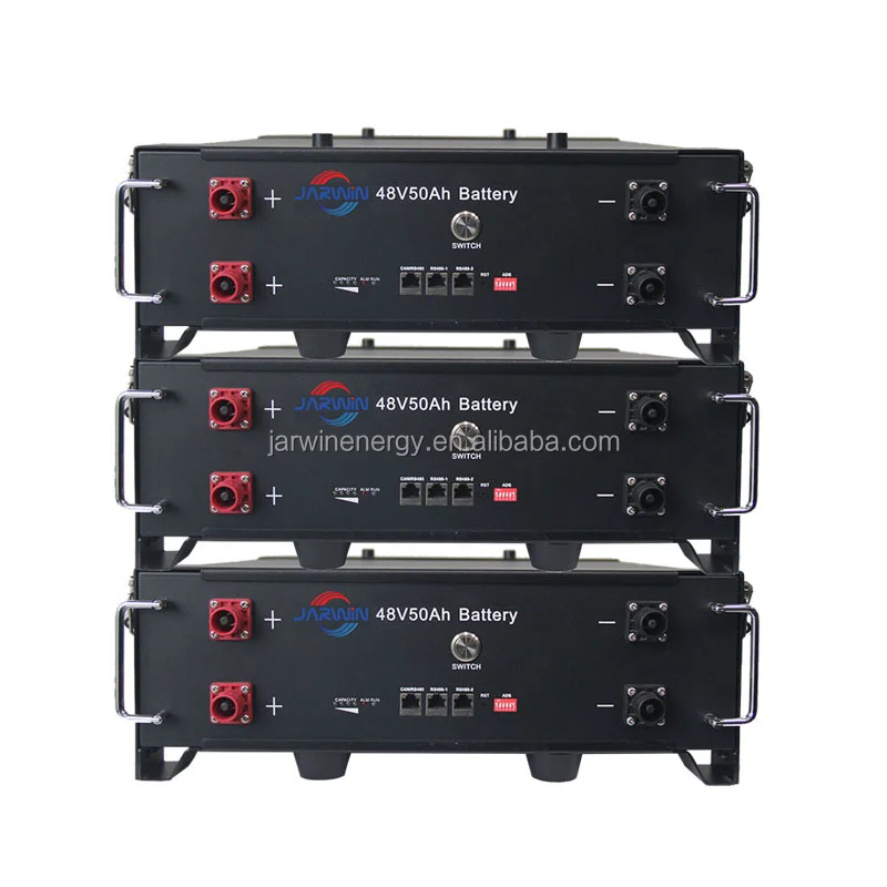 48V 50Ah-200Ah LiFePO4 Rack-Mounted Battery Pack with LCD Display & BMS by Jarwin