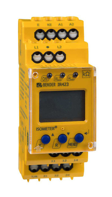 ISOMETER? IR423 Insulation Monitoring Device for Mobile Generators with Dual Alarm Relays and LCD Display