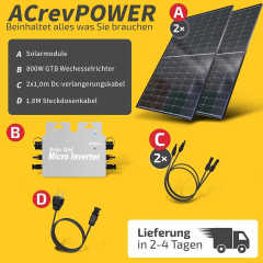 Solar Grid Micro Inverter 600W Wireless 110V/220V 50Hz/60Hz 18.5~50V Input 34*24*9.5cm IP65 91% Efficiency Balcony Power Plant ACrevPOWER
