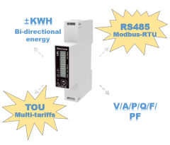 Single Phase Digital Power Meter Bidirectional Monitoring 100A kWh Solar PV Energy Meter Elecnova