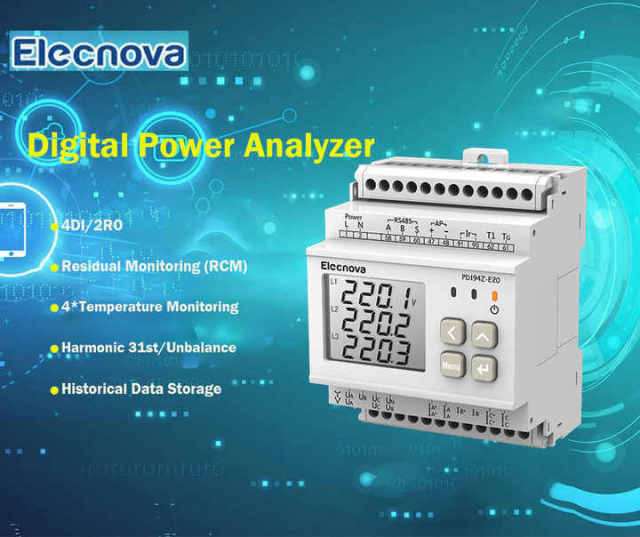 Wireless LoRa 868 Modbus-RTU Temperature Detection Power Analyzer 4-Channel 16000pcs Data Storage Industrial IoT Elecnova