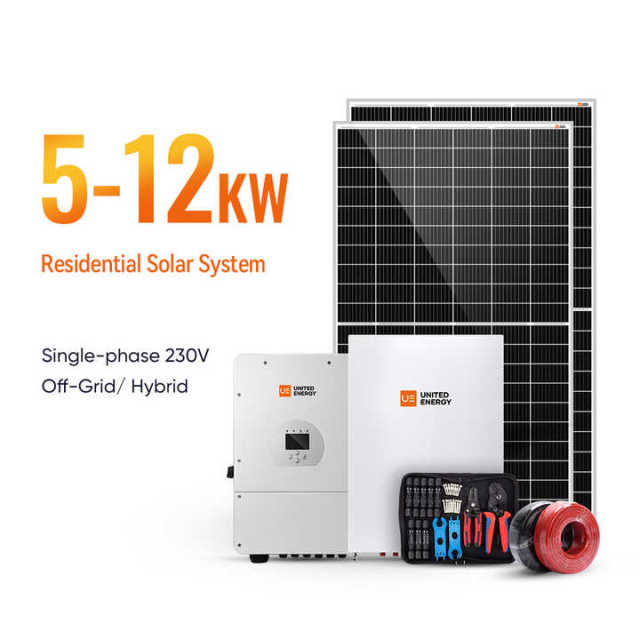 Factory Customized 5kW 6kW 8kW 10kW Off-Grid Solar Power System for Home Use with Wall-Mounted Lithium Battery UNITED ENERGY