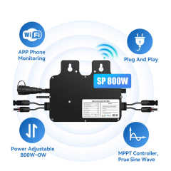 Micro Inverter 600W & 800W Plug and Play APP Control Zero Power Feed for Balcony Solar System EU Stock ACrevPOWER
