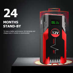 Portable 12V 1000A Car Jump Starter Emergency Tool with SOS Flashlight for Trucks and Vehicles