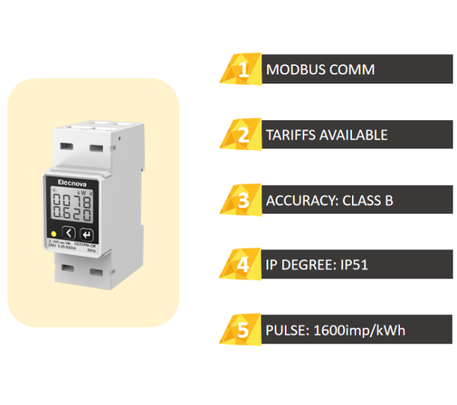 Single Phase Electricity Meter Digital Energy Monitoring for Industrial Power Systems Elecnova