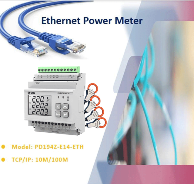 Multi Circuit Power Monitoring Analyzer 12 Single Phase 4 Three Phase RJ45 TCP/IP Digital Energy Meter for Industrial Power Quality Elecnova